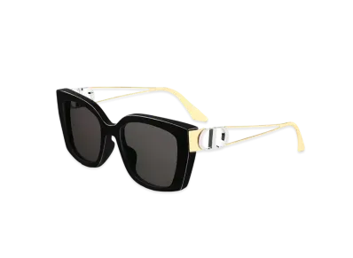 Dior 30Montaigne S13F Square Sunglasses "Black/Silver/Gold"