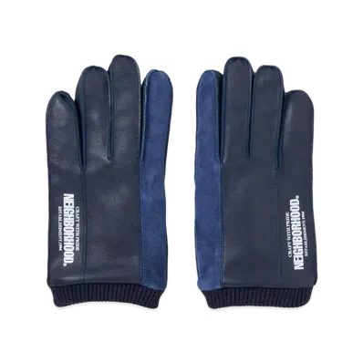 NEIGHBORHOOD Leather Panel Glove . CP "Navy"