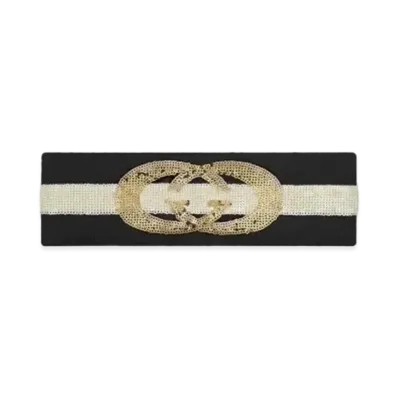 GUCCI InterlockingG Wool Hair Band "Black/White"