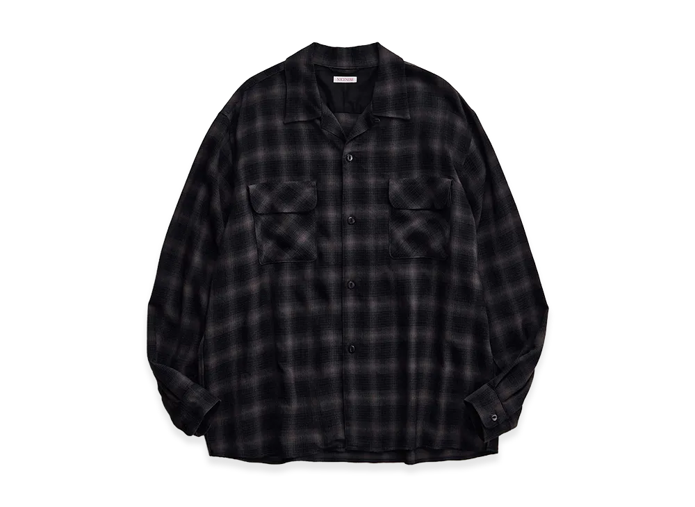 NICENESS C.Huffam S140's Ombre Check Lodge Shirt "Charcoal"