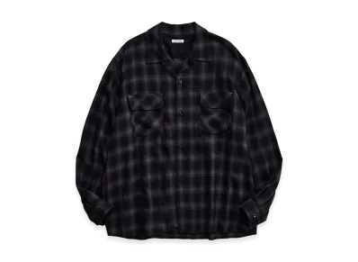 NICENESS C.Huffam S140's Ombre Check Lodge Shirt "Charcoal"