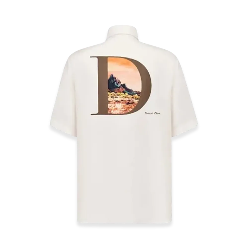 Dior Jack Kerouac Silk Twill Short Sleeved Shirt "Off White"