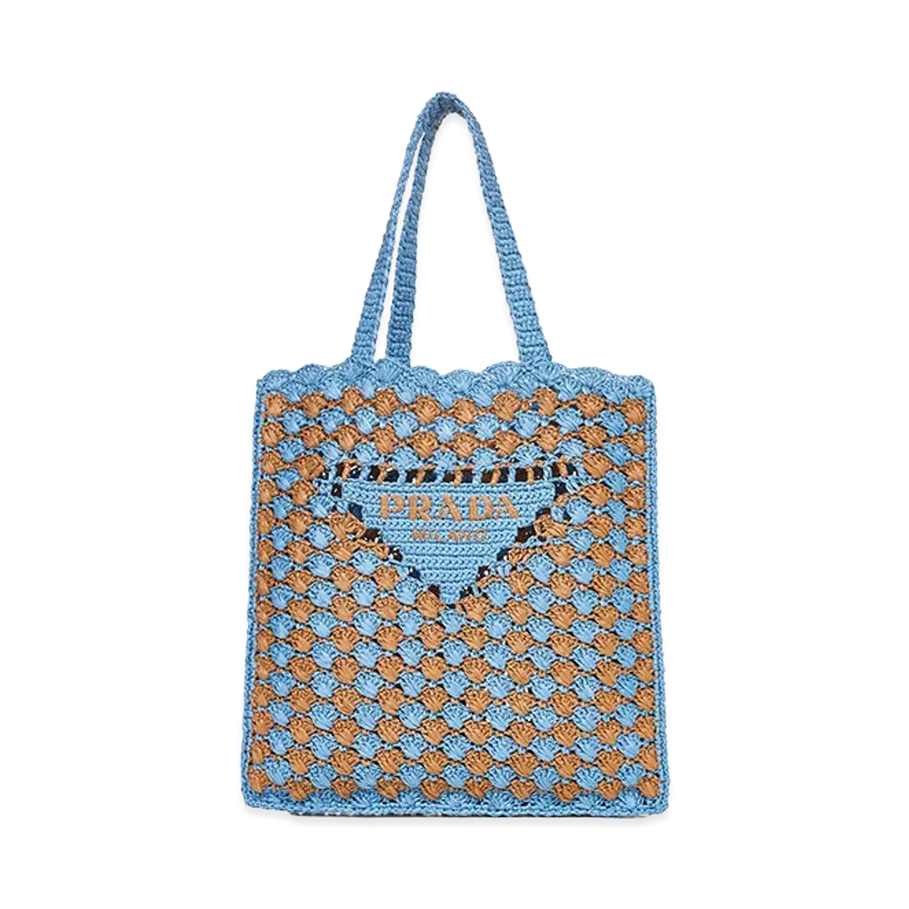 PRADA Women's Two-Tone Raffia Shopping Bag "Multicoloured"