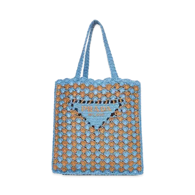 PRADA Women's Two-Tone Raffia Shopping Bag "Multicoloured"