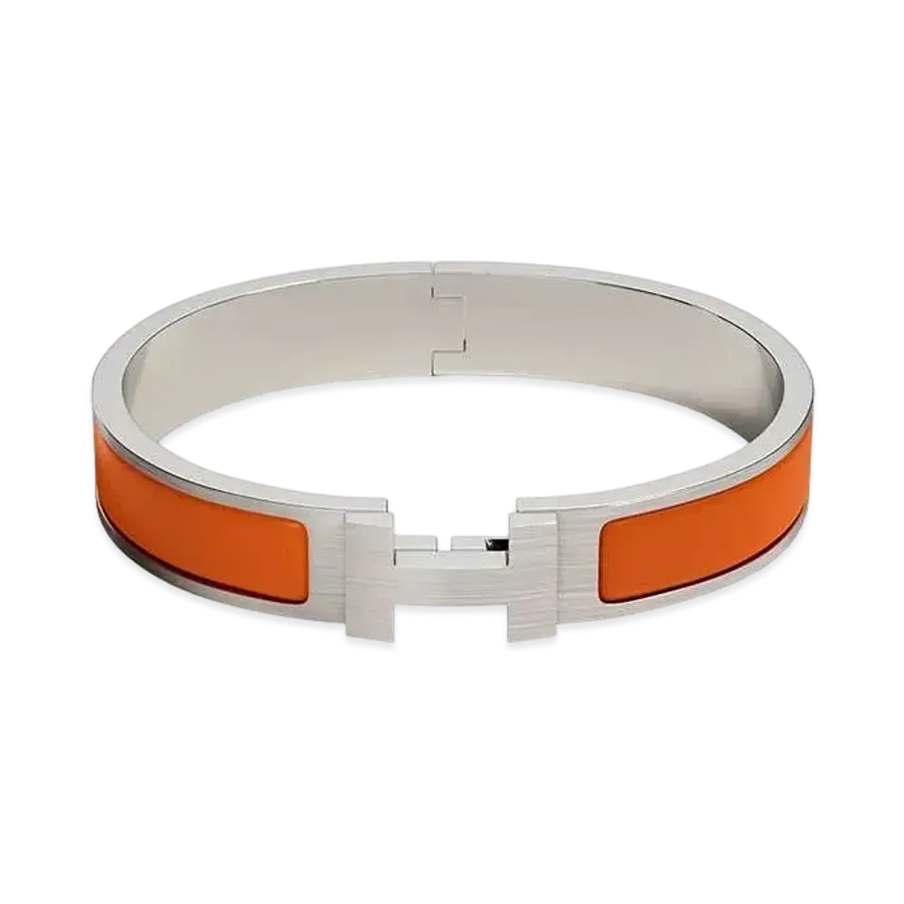 Hermes Clic HH Bracelet "Orange Mat/Palladium"