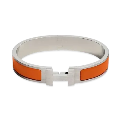 Hermes Clic HH Bracelet "Orange Mat/Palladium"