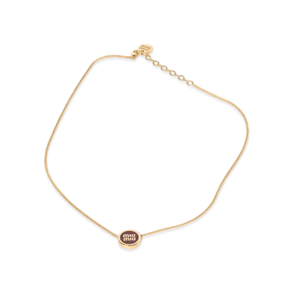 MIUMIU Metal Necklace "Wine Red"