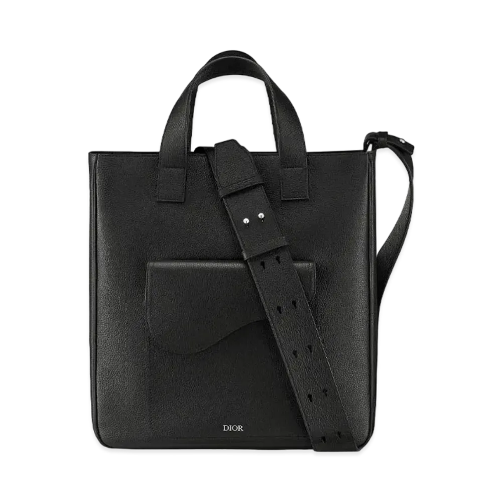 Dior Saddle Tote Bag Grained Calfskin "Black"
