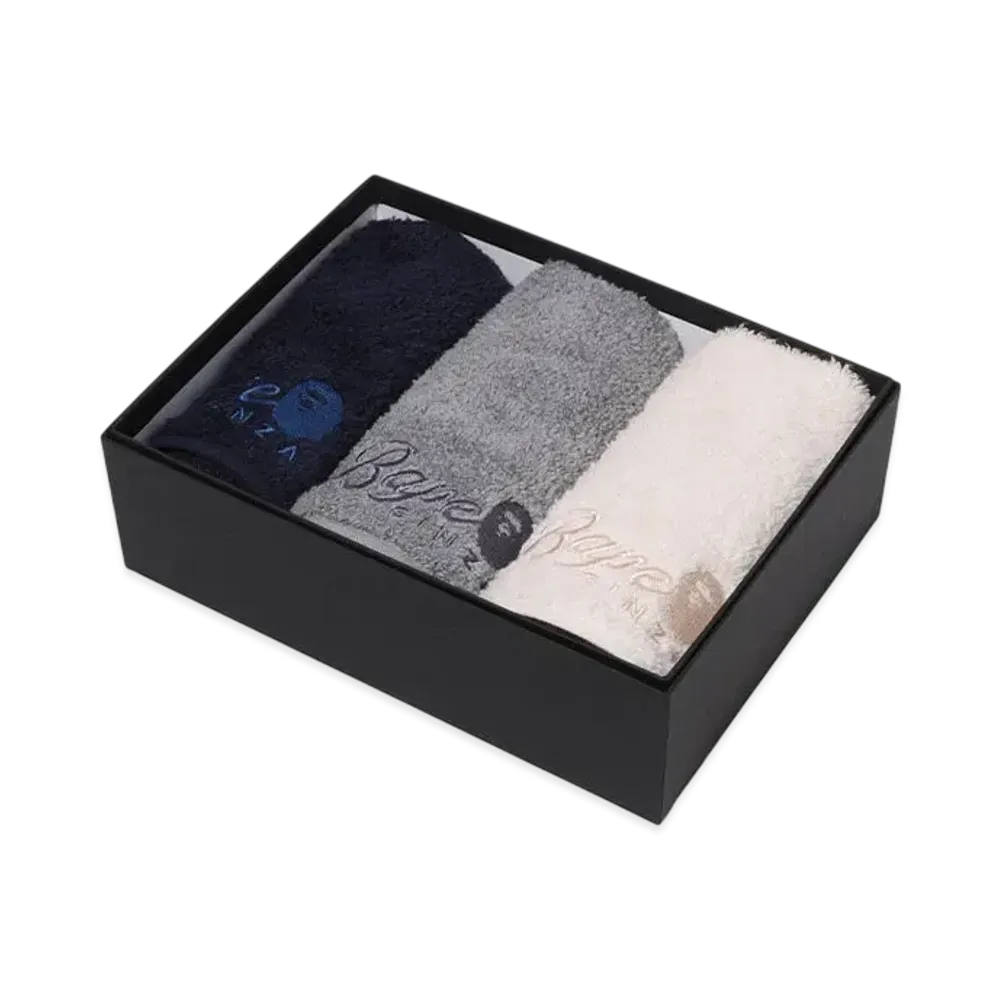 A BATHING APE Bape Store Ginza Logo Hand Towel Set "Black/Gray/White"