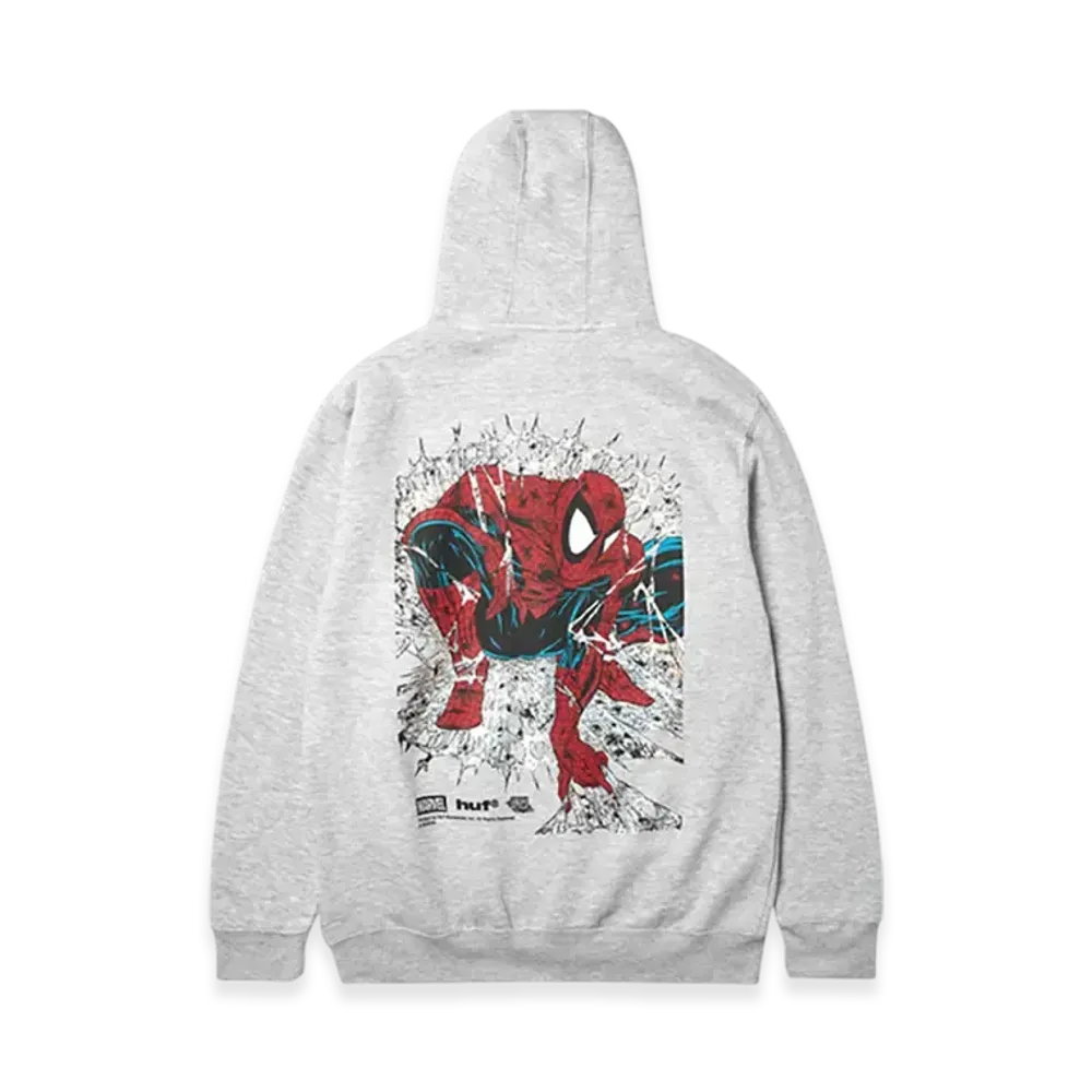 HUF x MARVEL SPIDER-MAN Arachknight Full Zip Hoodie "Heather Grey"
