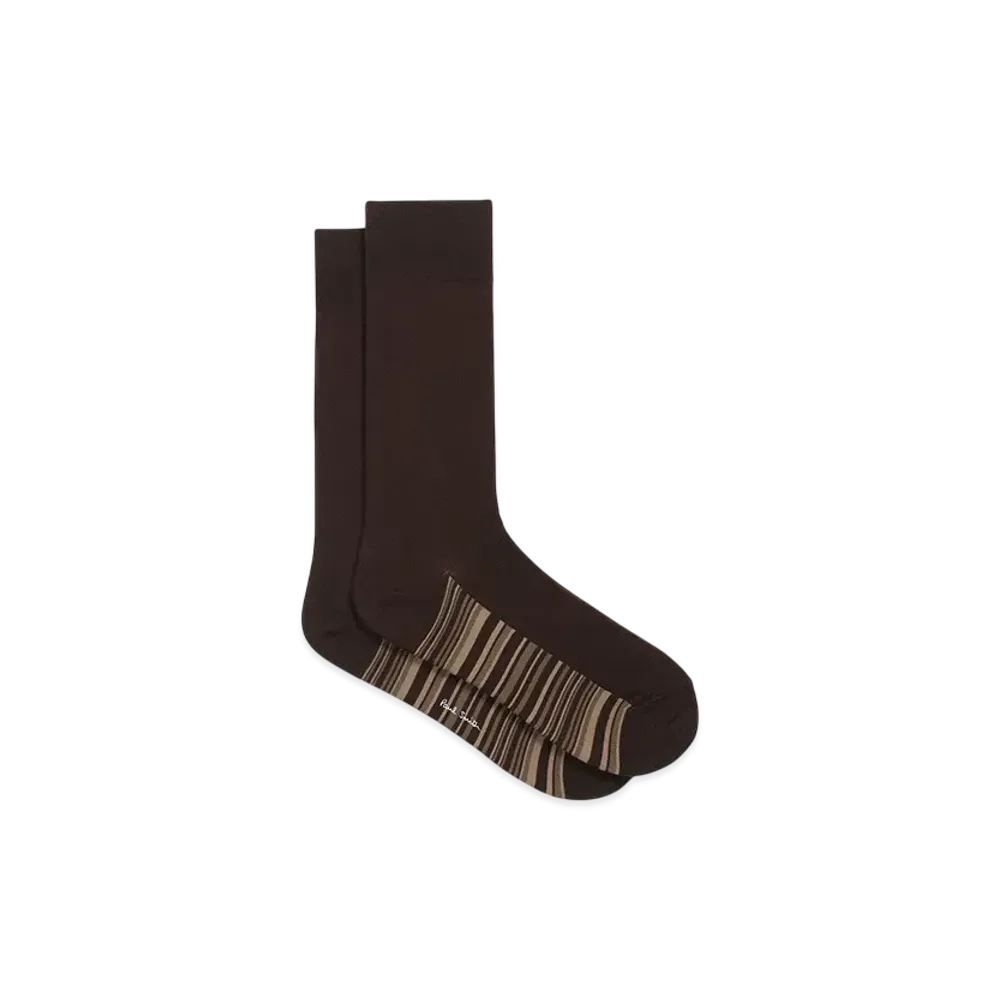 Paul Smith Tonal Stripe Socks "ChocolateBrown"