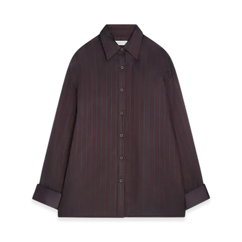 DRIES VAN NOTEN Women's Oversized Striped Shirt "Burgundy"