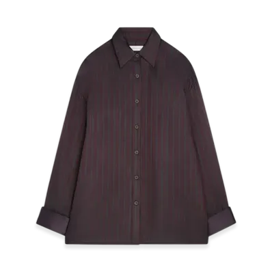 DRIES VAN NOTEN Women's Oversized Striped Shirt "Burgundy"