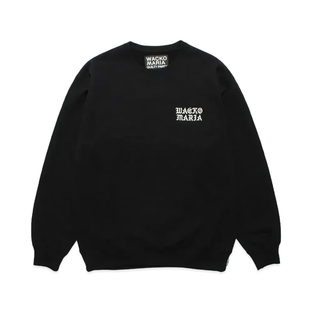 WACKO MARIA Heavy Weight Crew Neck Sweat Shirt "Black"