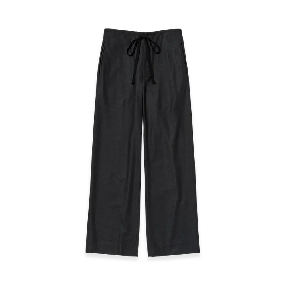 AURALEE Wool Fulling Flannel Drawstring Pants "Top Charcoal"