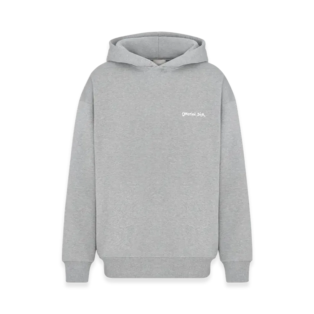 Dior Cotton Fleece Christian Dior Tag Hooded Sweatshirt Oversized Fit "Gray"