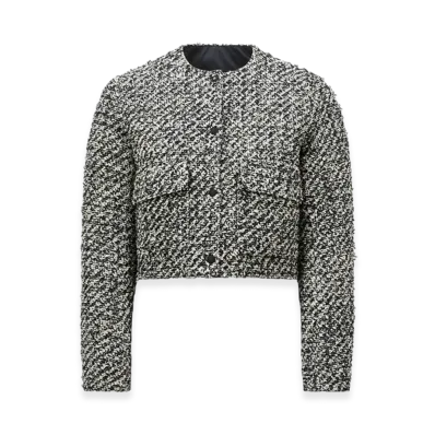 MONCLER Dauphin Tweed Short Down Jacket "Grey"