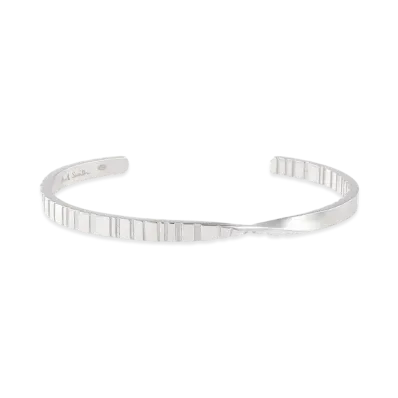 Paul Smith Shadow Stripe Emboss Bangle "Silver"