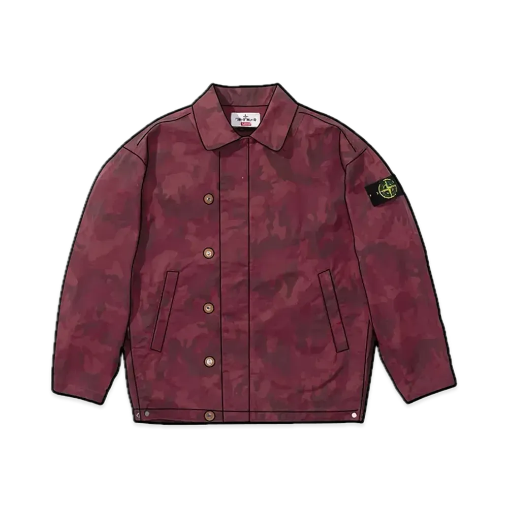 Supreme x Stone Island Reactive Ice Camo Ripstop Jacket "Red"