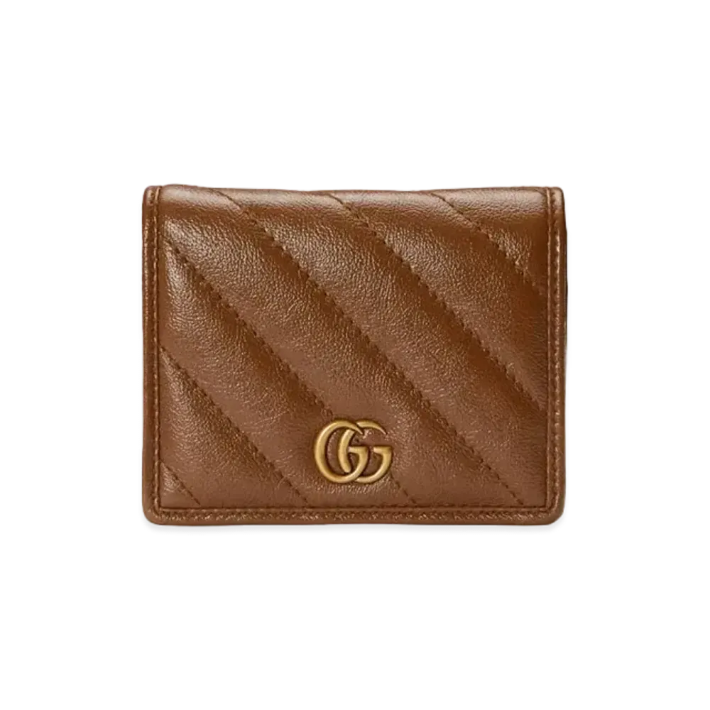 GUCCI GG Marmont Card Case Wallet "Brown"