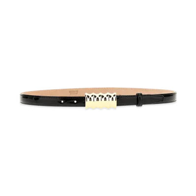 KHAITE Women's Julius Belt Small (20Mm) - Gold Buckle "Black"