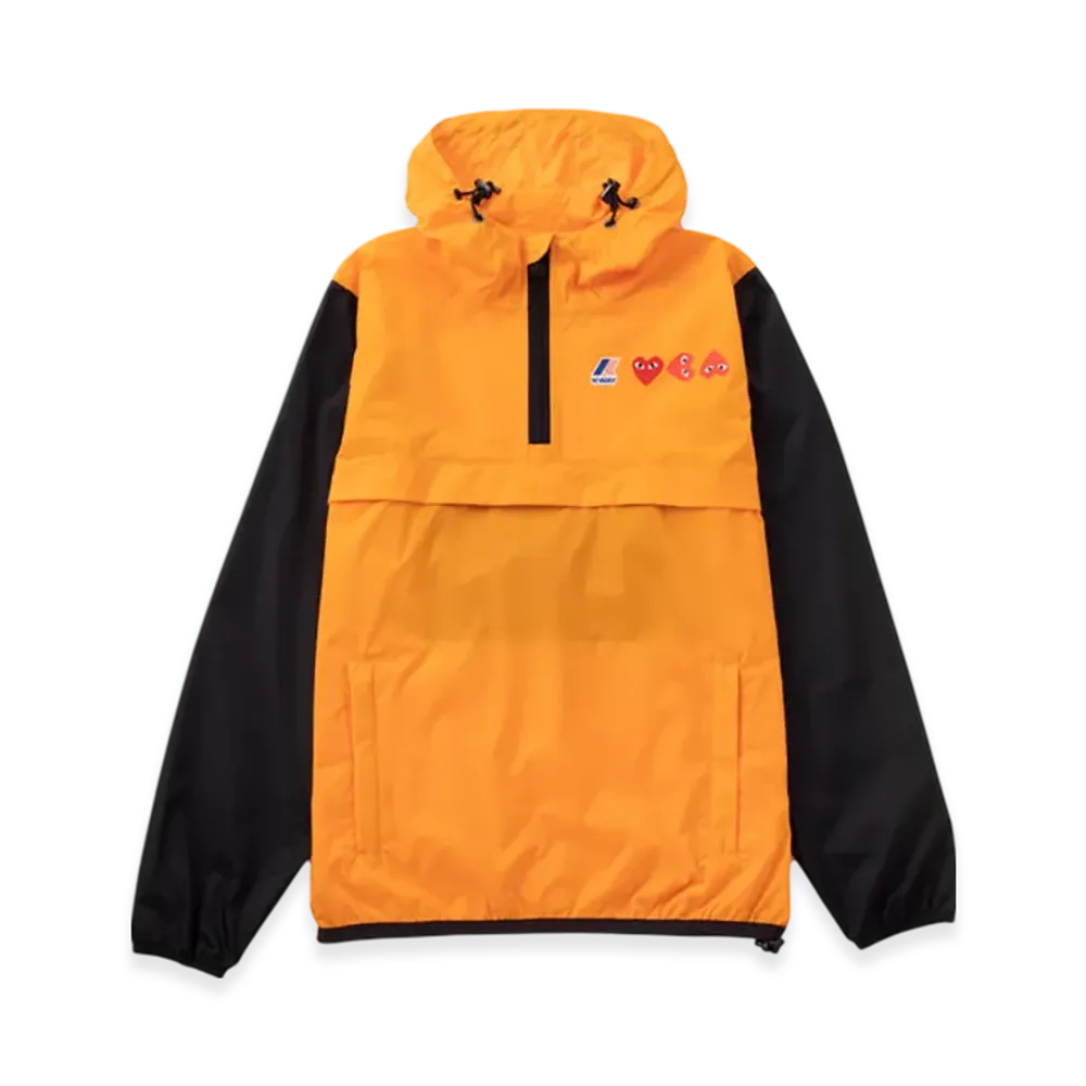 PLAY COMME des GARCONS K-Way Half Zip "Black/Orange"