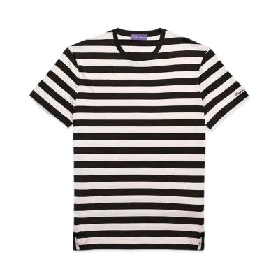 Ralph Lauren Purple Label Striped Lyle Crewneck Tee "Pink"