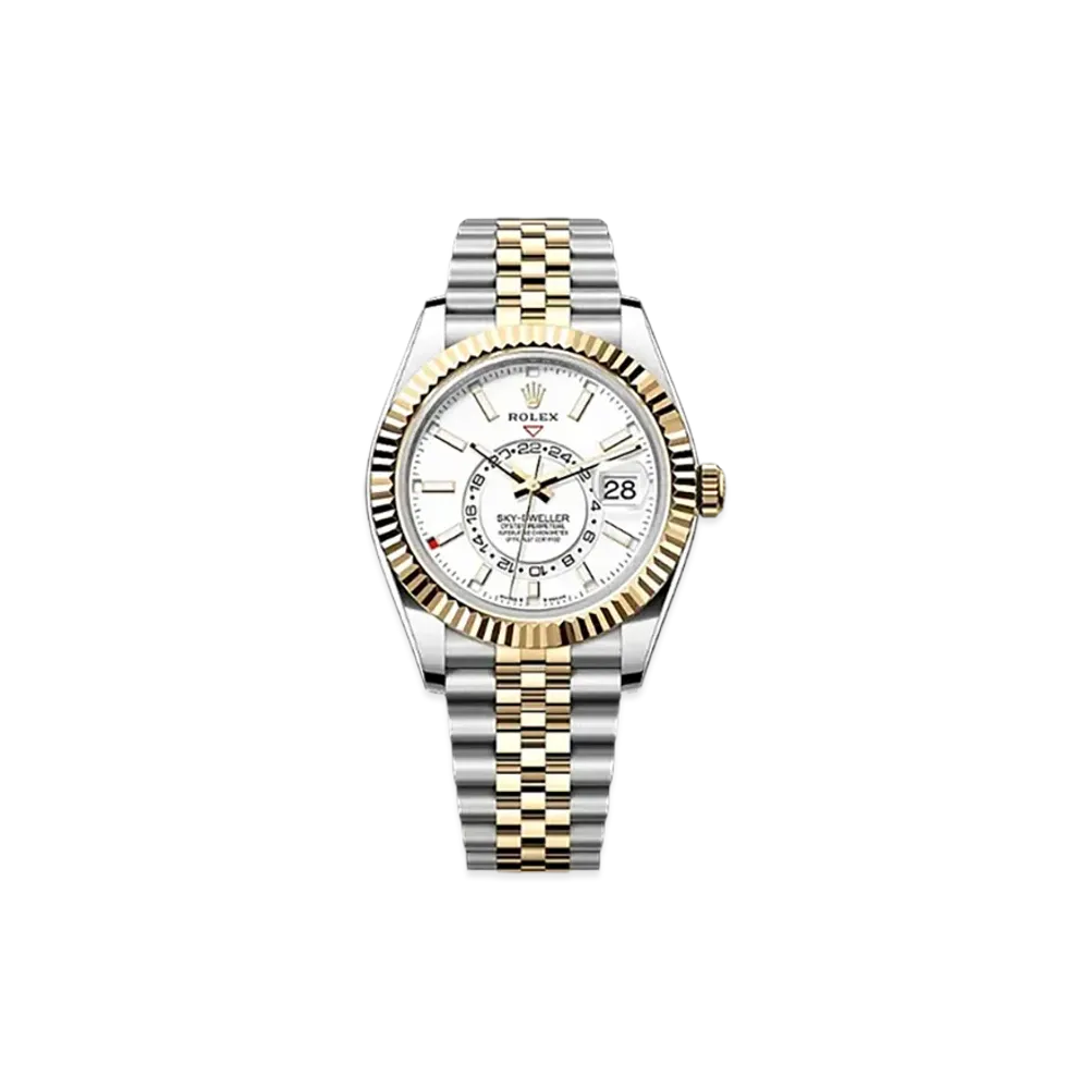 ROLEX Sky-Dweller 42mm Oystersteel & Yellow Gold 336933 "Intense White"