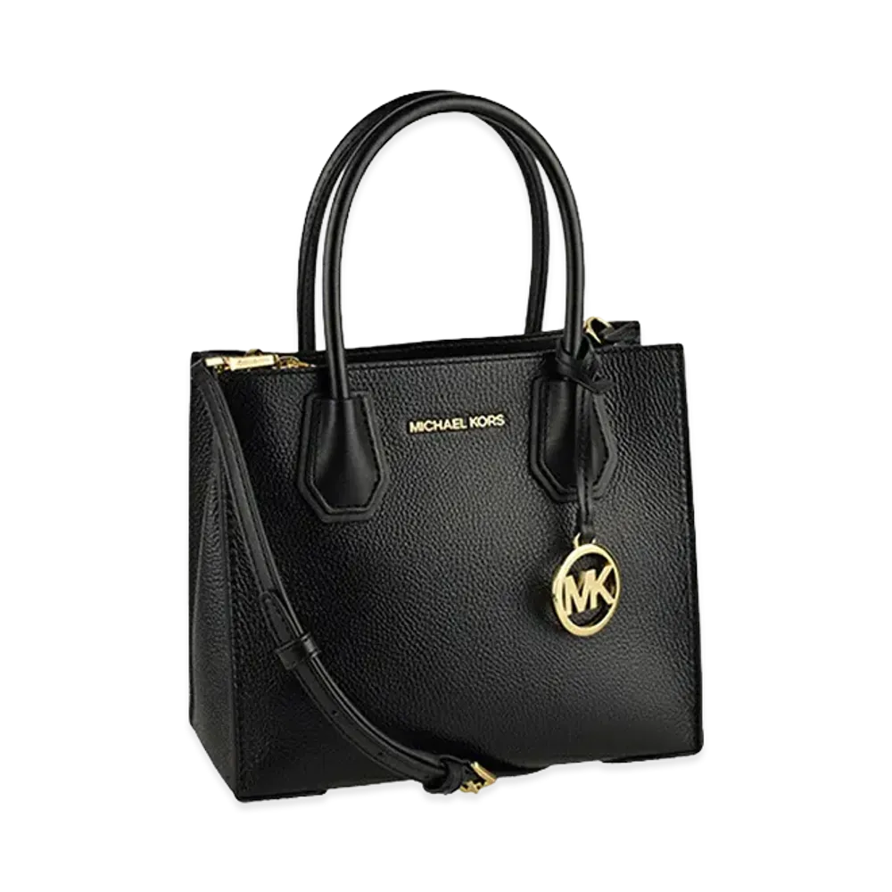 MICHAEL KORS Women's Mercer Shopper Tote Crossbody Medium "Black"