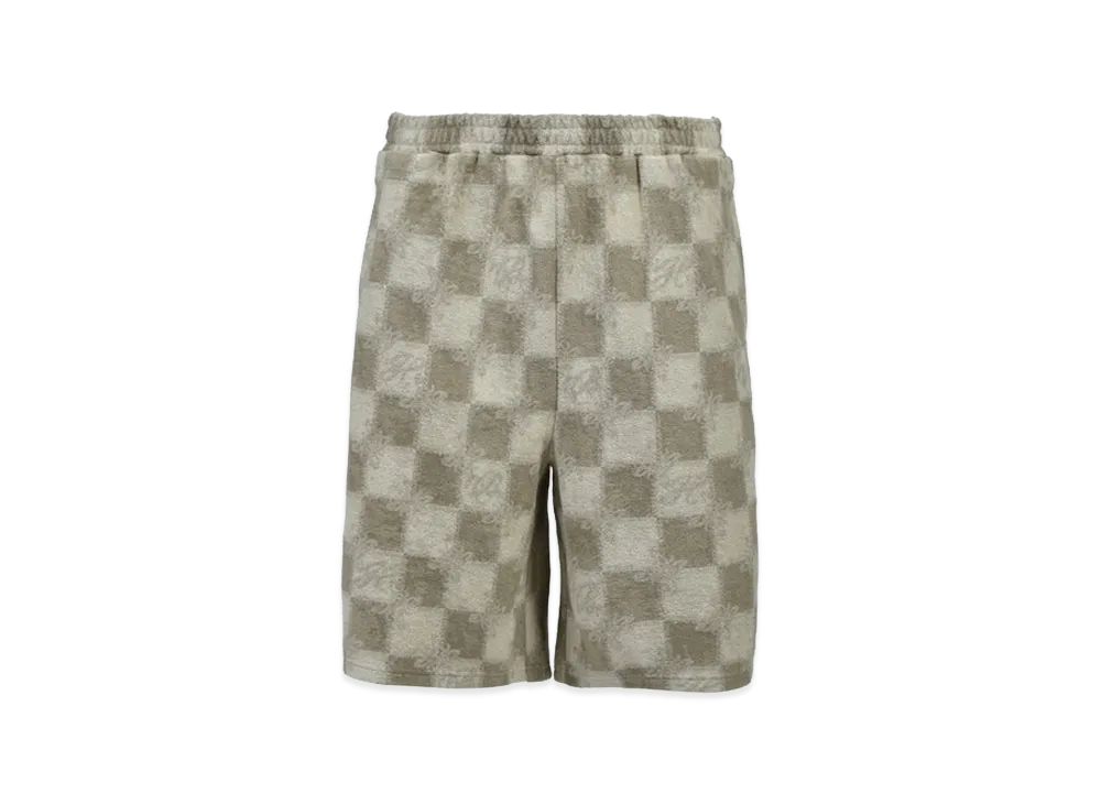 BREATH Block Check Pile Shorts "Beige"