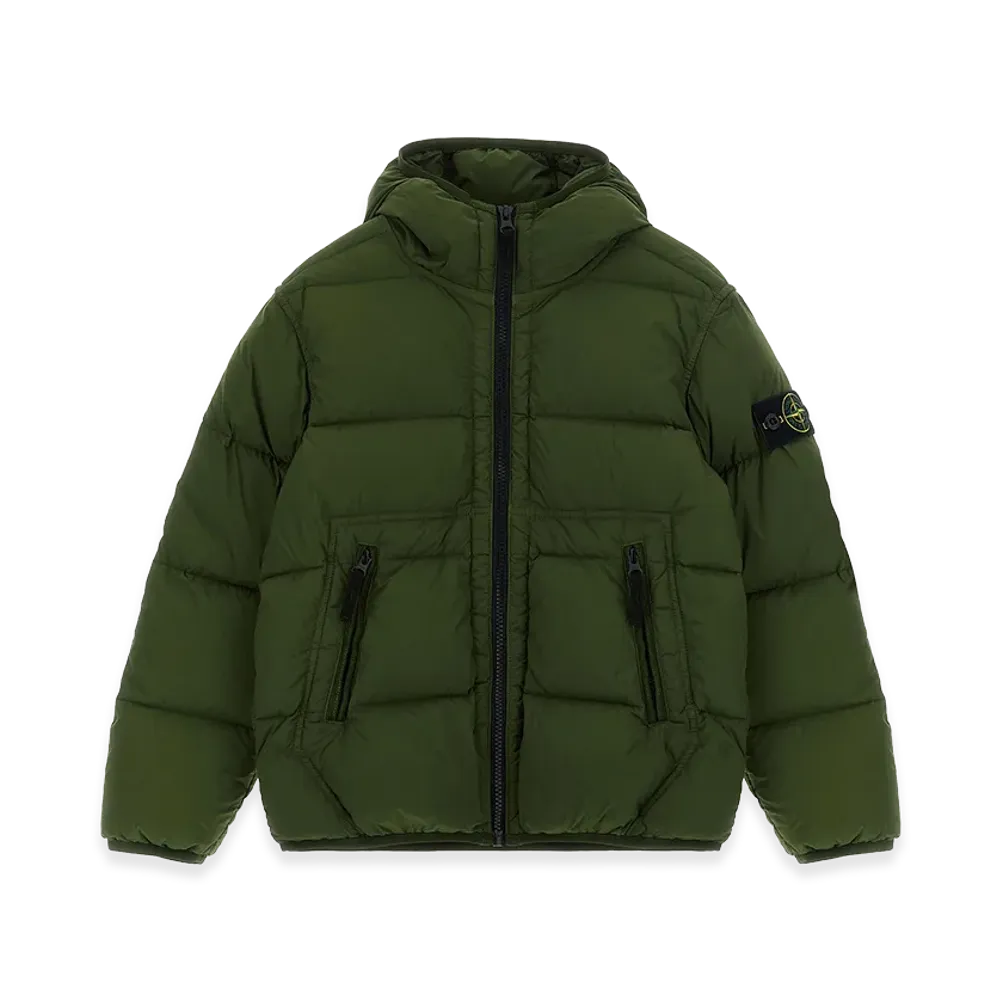 Stone Island Kids badge Logo Parka "Green"