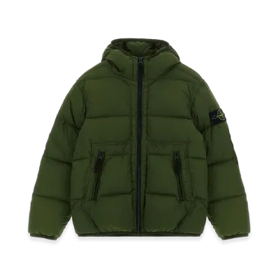 Stone Island Kids badge Logo Parka "Green"