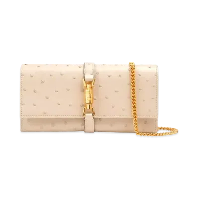 GUCCI Jackie 1961 Ostrich Chain Wallet