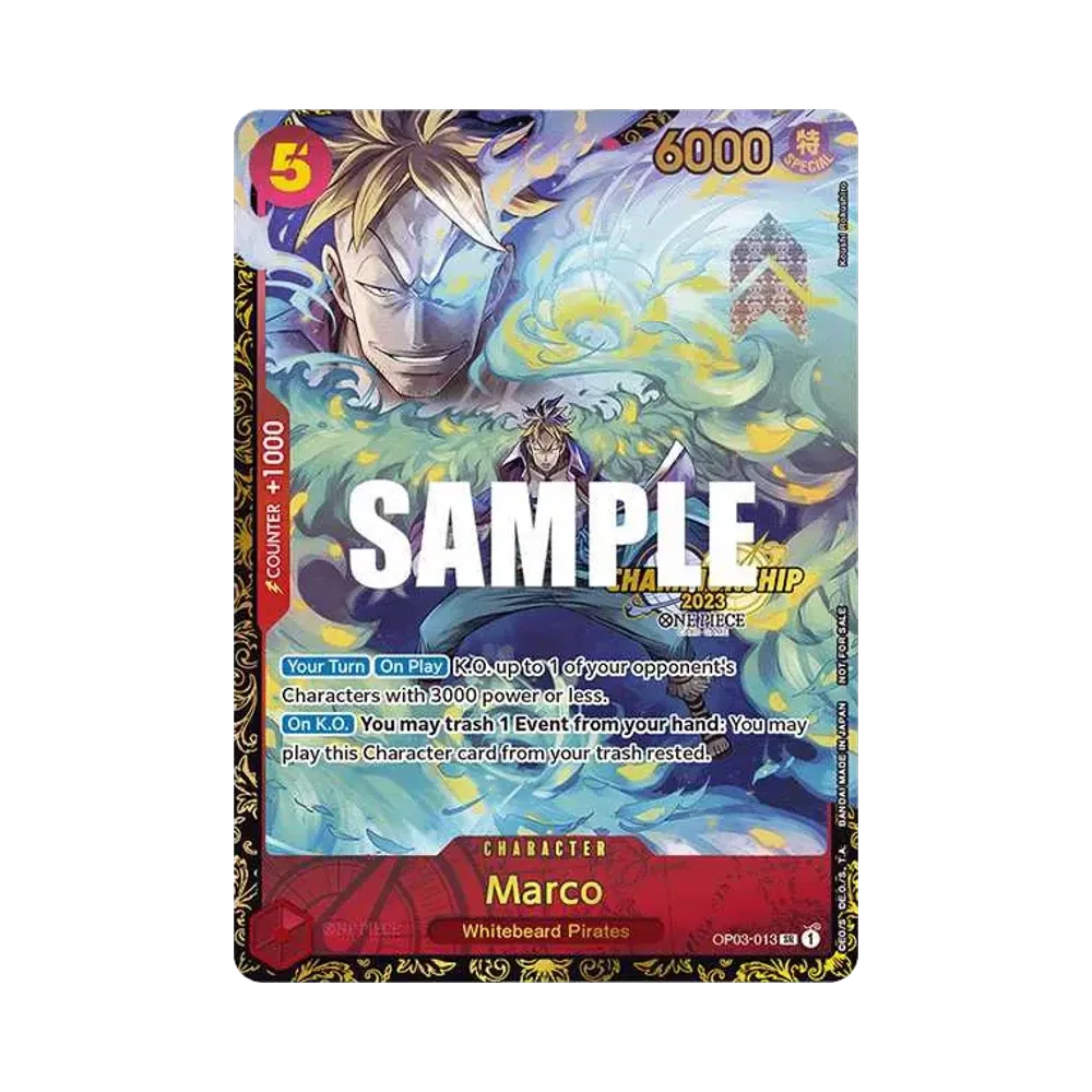 マルコ SR [OP03-013]【英語版】(プロモーションカード「チャンピオンシップ 2023 オフライン地域 トップ 32」)