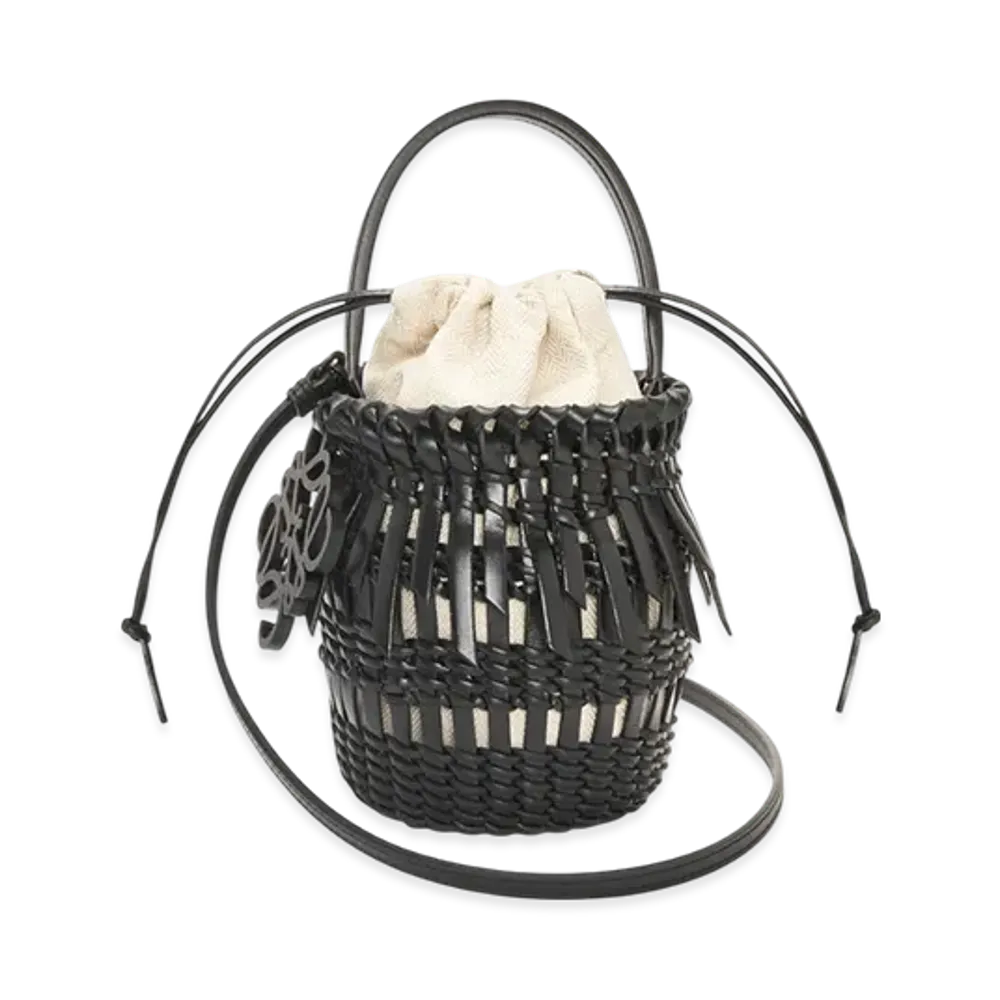 LOEWE Fringe Bucket Bag Small "Black"