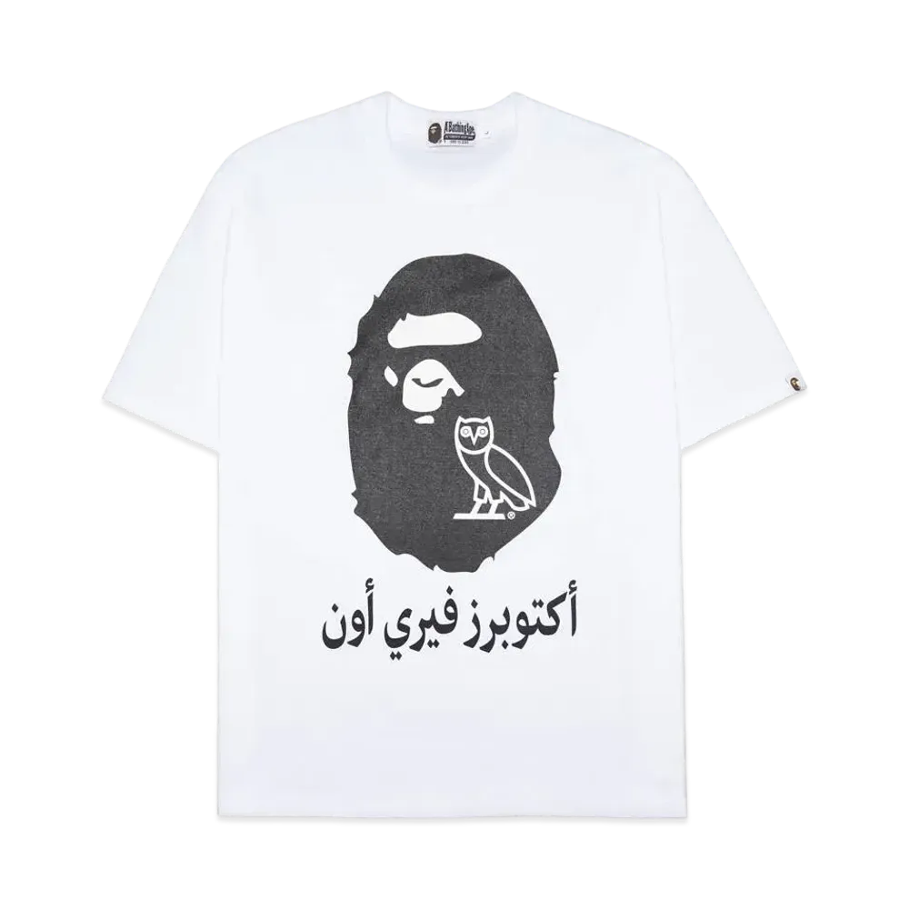 A BATHING APE x OVO Ape Head Tee "White"