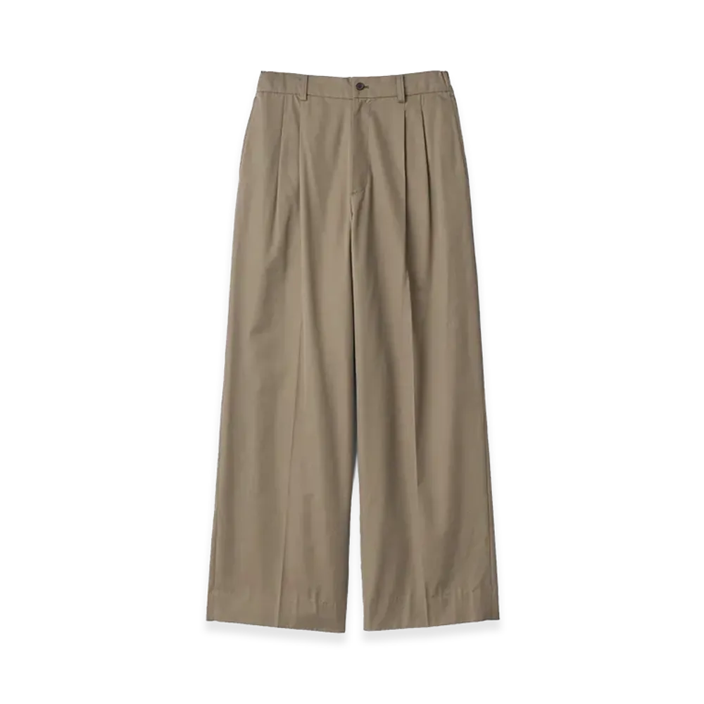 ssstein Cotton Rayon Easy Long Wide Trousers "Beige"