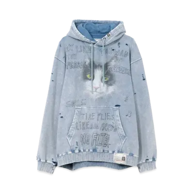 Maison MIHARA YASUHIRO Bleached Cat Print Hoodie "Blue"