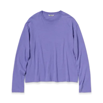 AURALEE Brushed Organic Cotton Jersey L/S Tee "Light Purple"