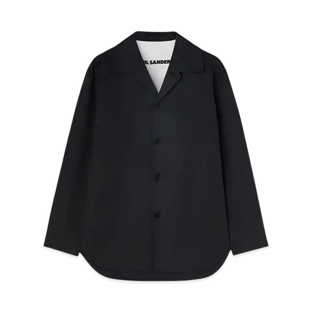 Jil Sander Men's Double Cotton Overshirt "Black"