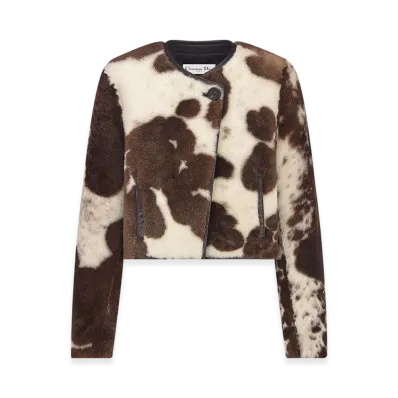 Dior Women's Jacket Lamb Fur "Ecru/Brown"