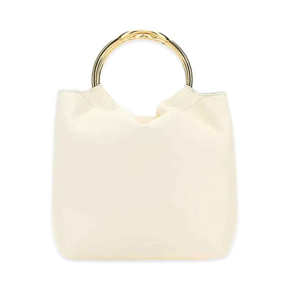 Valentino Women's Leather Bucket Bag "Ivory/White"