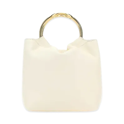 Valentino Women's Leather Bucket Bag "Ivory/White"