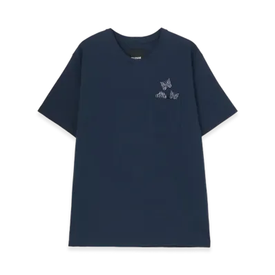 WILDSIDE Yohji Yamamoto x NEEDLES S/S Pocket Tee "Navy"