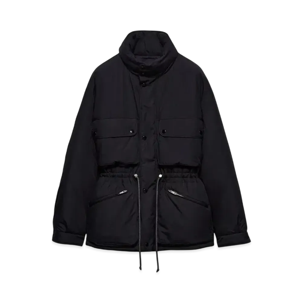 PRADA Men's Medium-Weight Technical Cotton Down Jacket "Black"