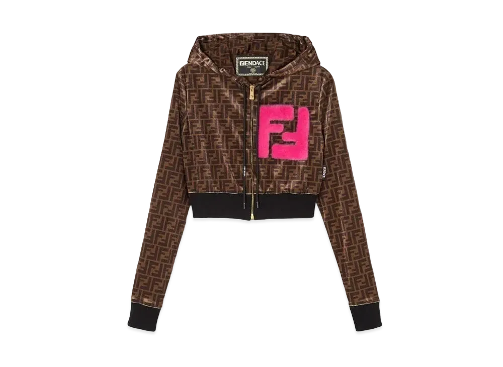 FENDI x Versace Fendace FF Crop Zip Hoodie