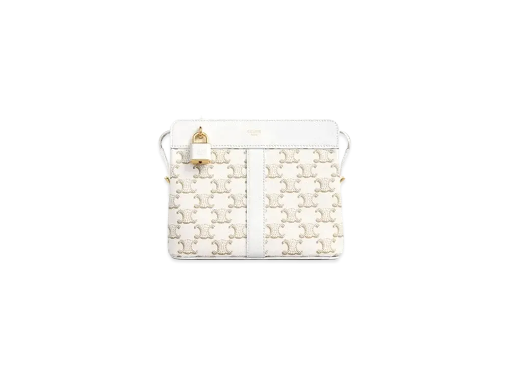 CELINE Teen Cabas De France In Triomphe Canvas "White/White"