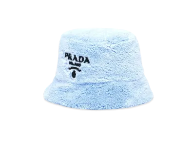 PRADA Terry Cross Bucket Hut "Light Blue/Black"