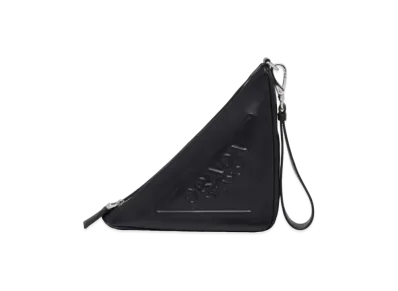 PRADA Triangle Leather Pouch "Black"