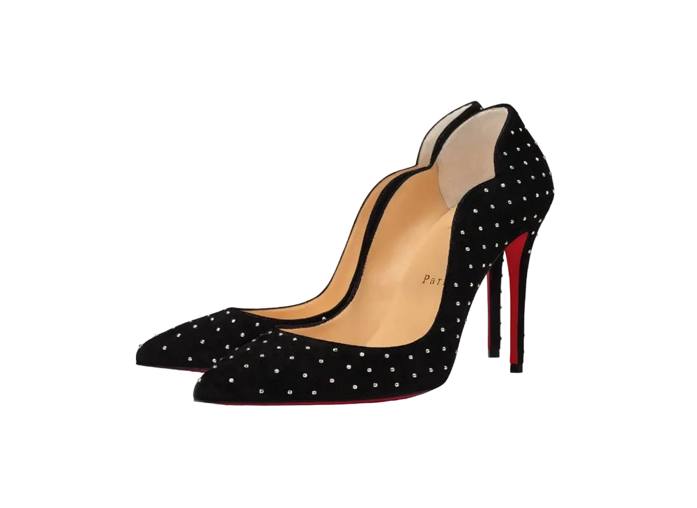 Christian Louboutin Hot Chick Plume 100 mm "Black/Silver"